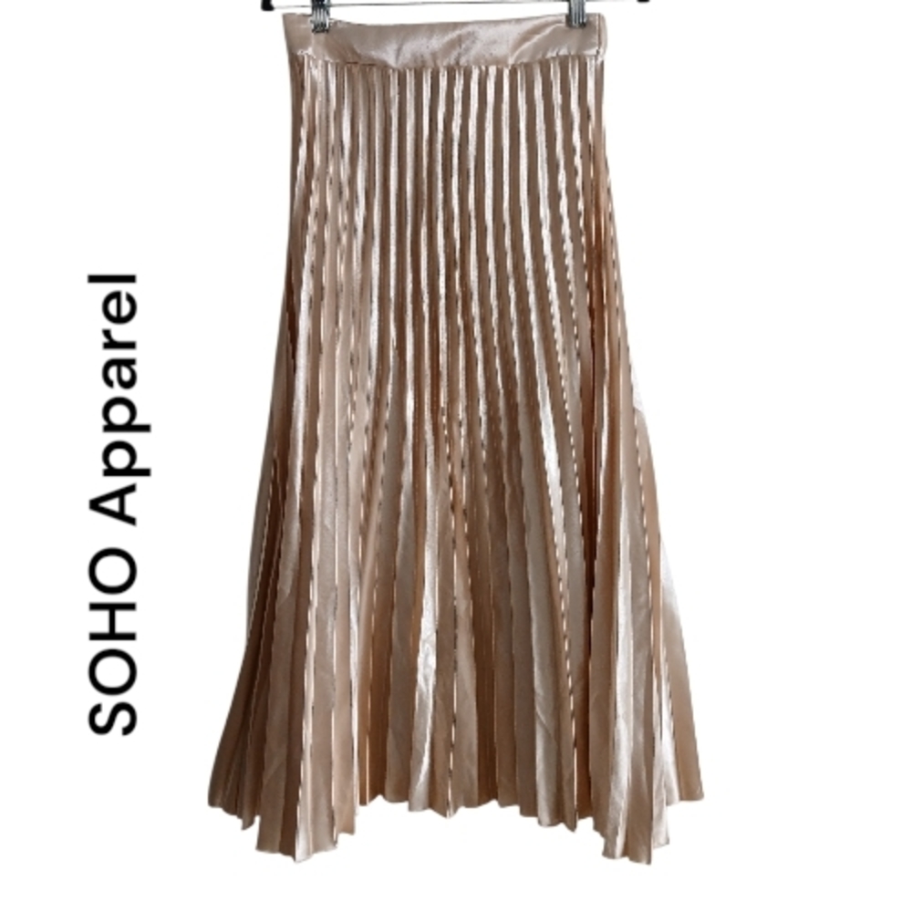 Soho Apparel Gold Pleated Skirt